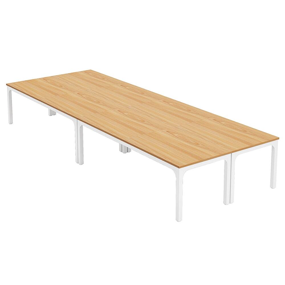 Angle. Kadyn - Kadyn Rectangular Dining Table, 78 inch Long Kitchen Table for 6-8 People,Brown - Brown.