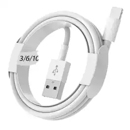 Kitcheniva - Fast Charger Cable Braided USB For iPhone Series 3 Ft White 2 Pack