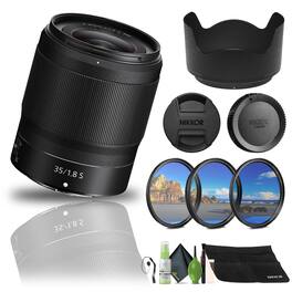 NIKKOR Z 35mm f/1.8 S Lens for Nikon Z Cameras (20081) + Filter Kit + Cap Keeper - Bundle - Black