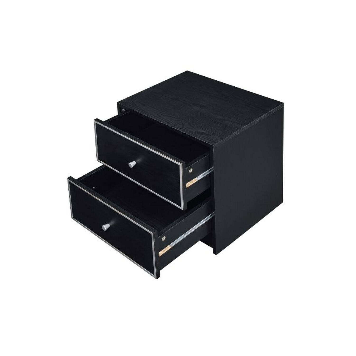 Alt View 2. Manhattan Lane - Accent Table with 2 Storage Drawers and Intricate Trimming - Black.