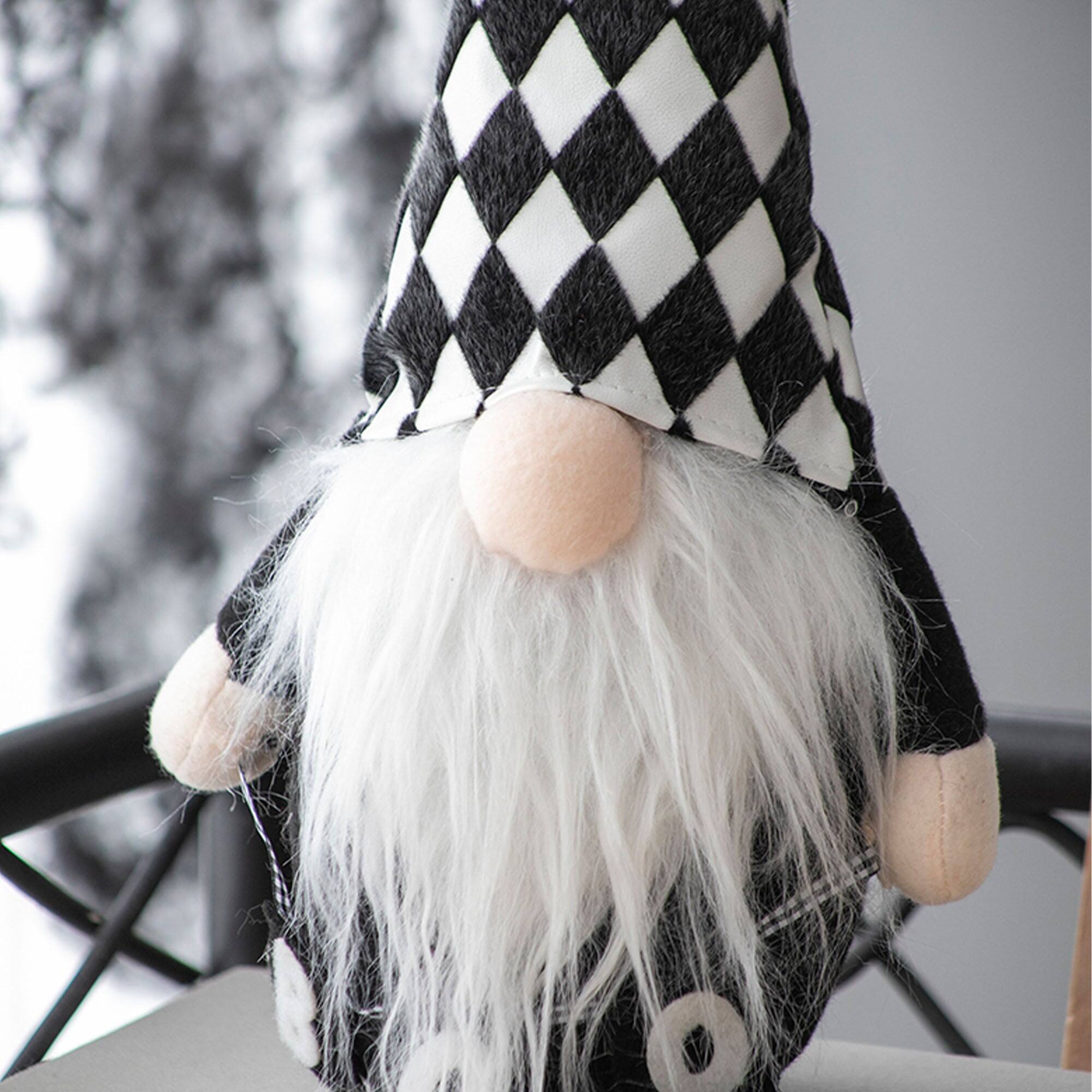 Alt View 4. Boyel Living - 15.7 inch Boo Fabric Gnome Decor Halloween Decor for Tabletop Shelf or Entryway - Black,White.