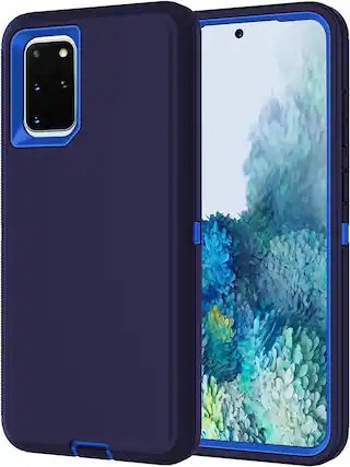 Front. Entronix - Entronix Galaxy S20 Case - Heavy Duty Triple-Layer Protection for Ultimate Safety - Navy.