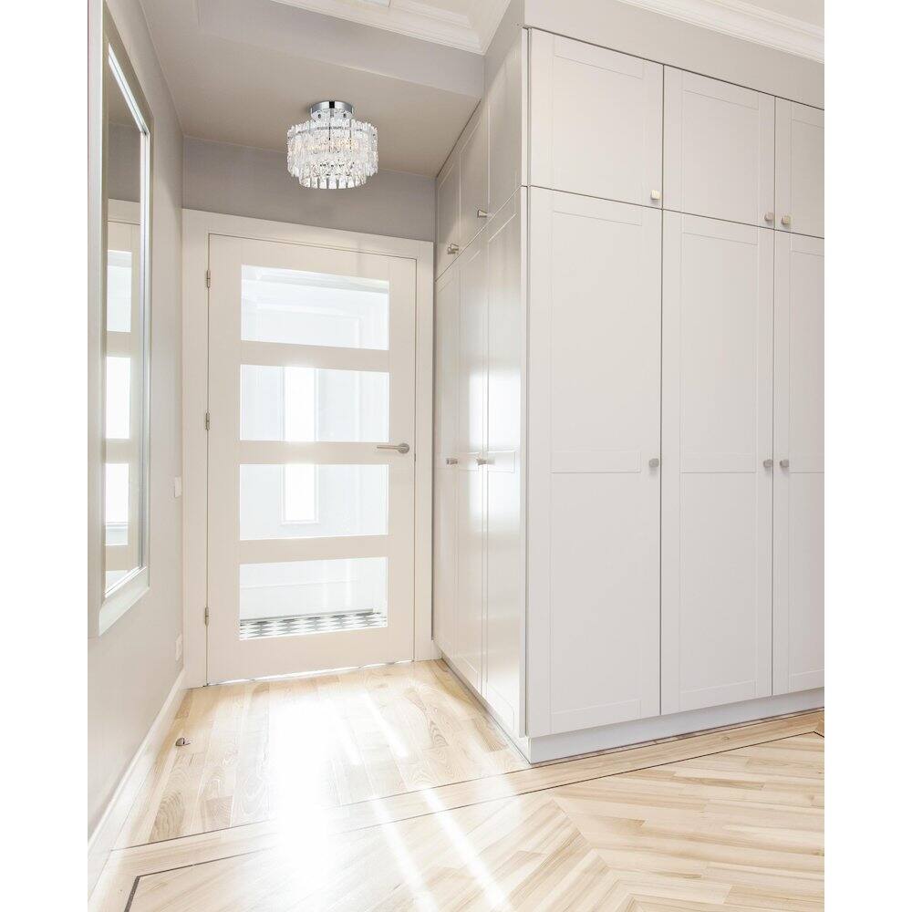 Angle. Elegant Lighting - Emilia 12 inch Flush Mount in Chrome - Chrome And Clear.