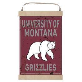 Jardine - Montana Grizzlies Faux Rust Banner Sign - Maroon
