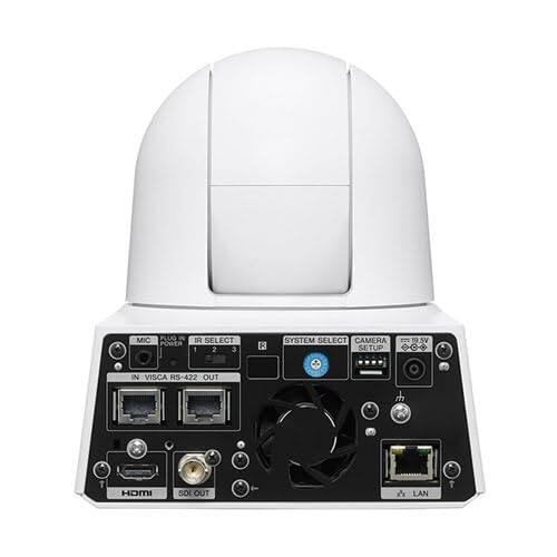 MIC PLUS  
POWER  
IR SELECT - 2 3  
SYSTEM SELECT  
CAMERA SETUP  
19.5V  
IN VISCA RS-422 OUT  
HDMI  
SDI OUT  
LAN