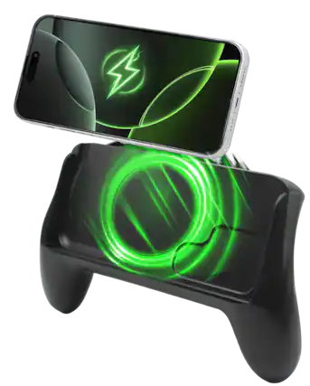 Front. Ghost Gear - Ghost Gear GG AMP Magnetic Power Gaming Grip – No-Lag Touch Gaming, 10,000mAh Battery for iPhone & Android - Black.