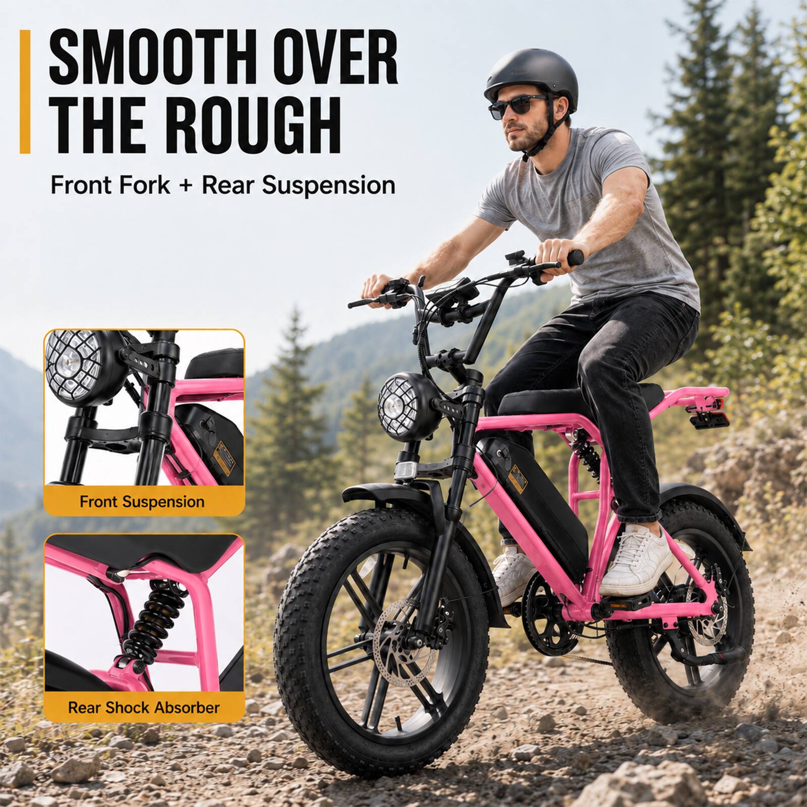 SMOOTH OVER THE ROUGH  
Front Fork + Rear Suspension  
Front Suspension  
Rear Shock Absorber
