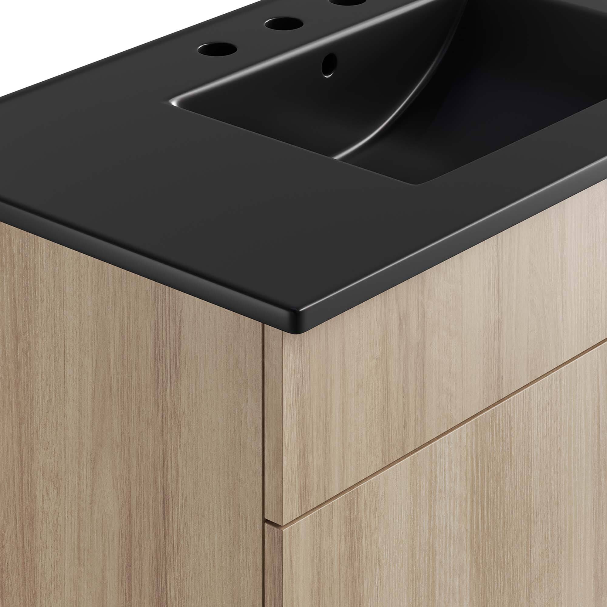 Alt View 7. Modway - Miles Bathroom Vanity Basin Included by Modway - Black Oak.