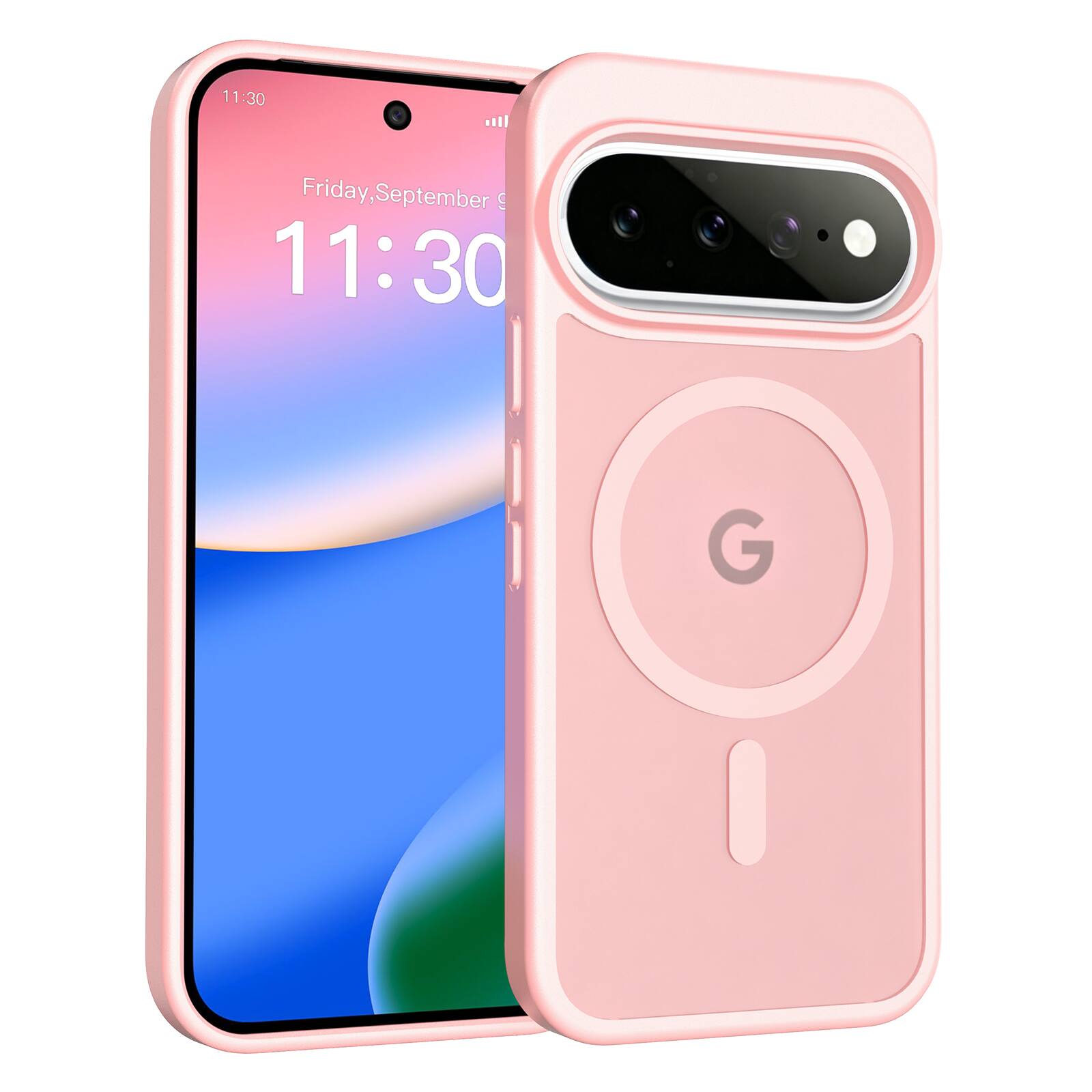 Dteck - Shockproof Matte Phone Case for Google Pixel 11 Pro, Translucent Magnetic Protective Cover, Raised Lip Protection - Pink price history on PriceWatchPro