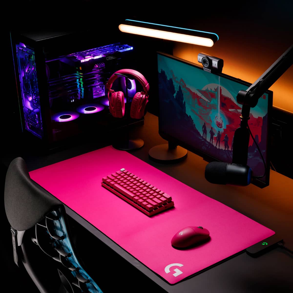 Alt View 21. Logitech - PRO X 60 LIGHTSPEED TKL 60% Wireless Mechanical GX Optical Tactile Switch Gaming Keyboard with LIGHTSYNC RGB for PC - Magenta.