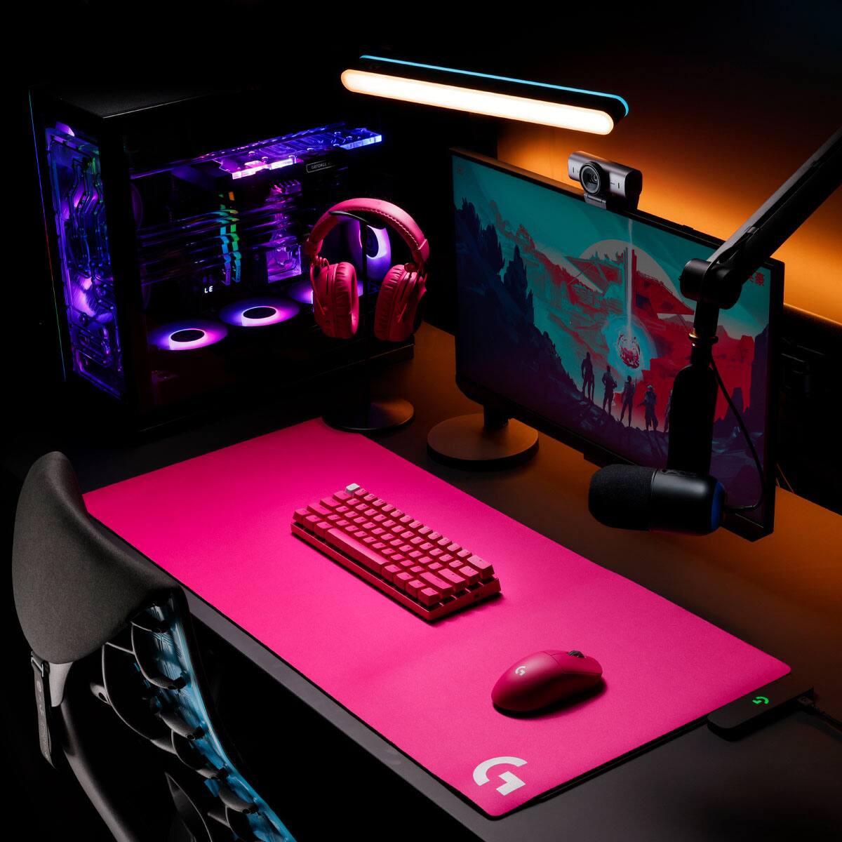 Alt View 21. Logitech - PRO X 60 LIGHTSPEED TKL 60% Wireless Mechanical GX Optical Tactile Switch Gaming Keyboard with LIGHTSYNC RGB for PC - Magenta.