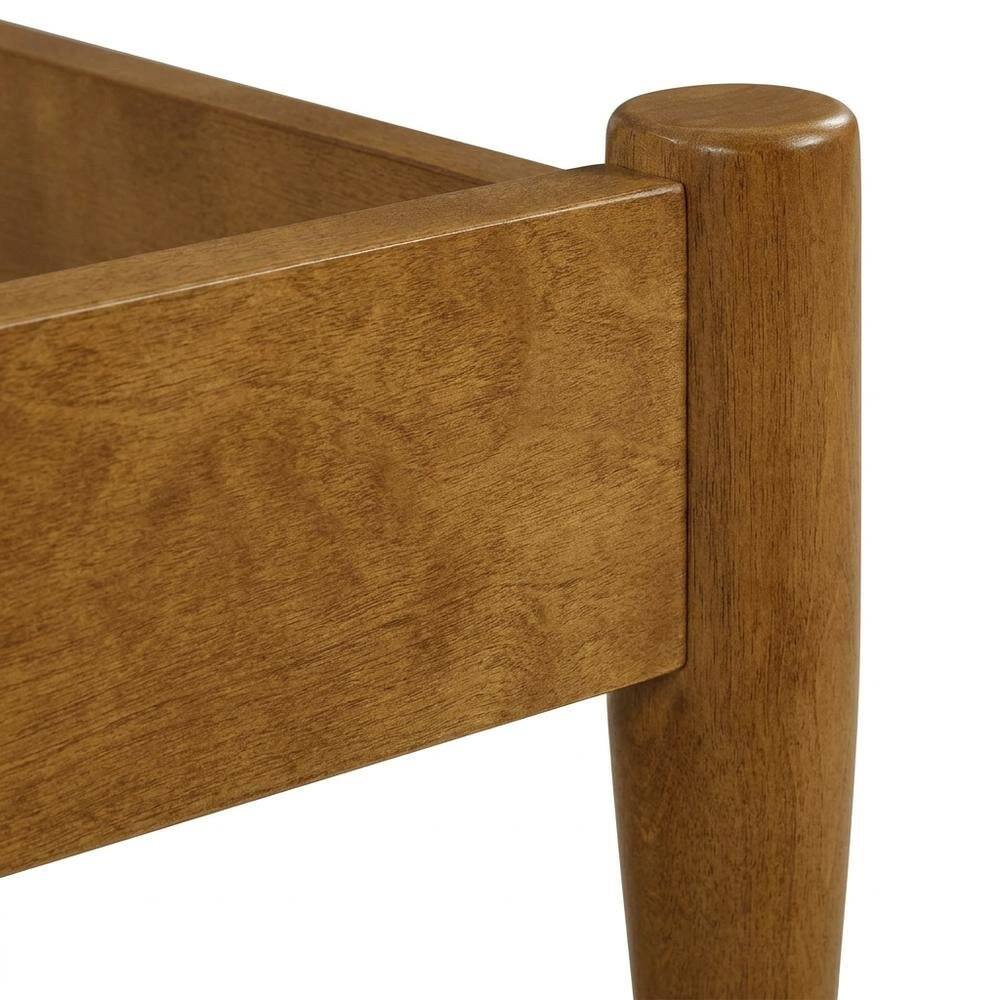 Left. FurniFact - Platform bed with acorn finish - Acorn.