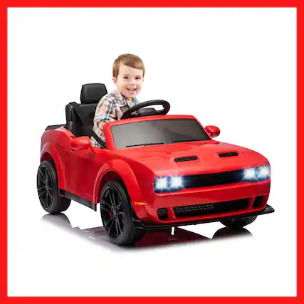 Front. Qeetex - Kids Electric Vehicles Toy Car 15V Ride On Car for Kids Best Gifts, Red - Red.