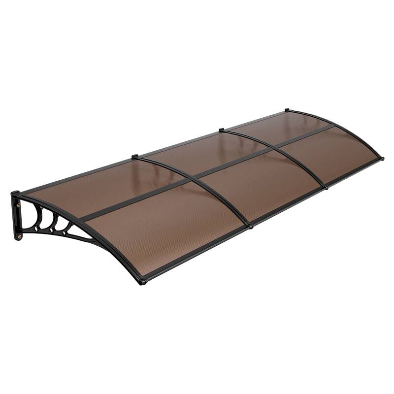 Alt View 5. VEVOR - Awnings for Door Entrance, 38 x 117 in, Exterior Front Door Window Awnings with Drainage & ABS Bracket - Smoke Gray.