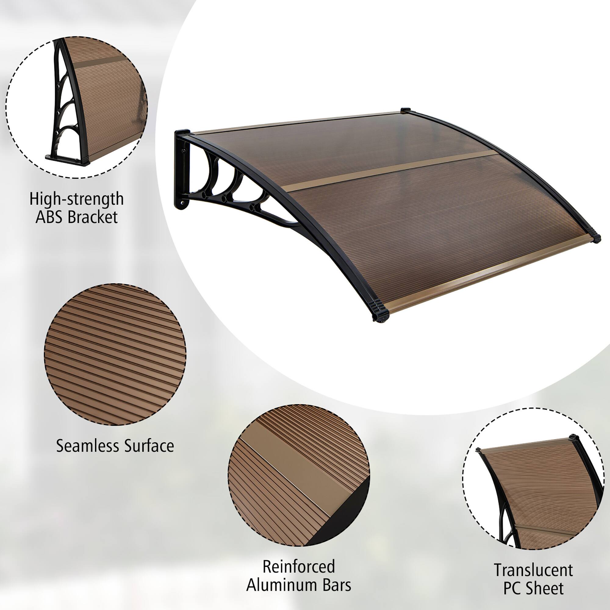 High-strength ABS Bracket  
Seamless Surface  
Reinforced Aluminum Bars  
Translucent PC Sheet