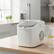 Left. LHRIVER - Portable Countertop Ice Maker with Carrying Handle and Scoop, 9 Ice Cubes in 6 Minutes, 26 lbs Daily Output - White.