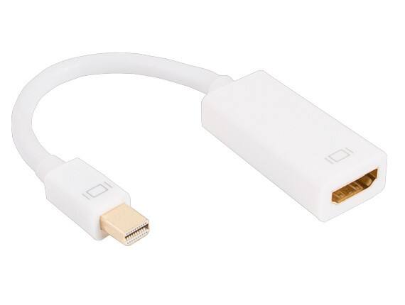 Front. Cable Leader - Mini Displayport Male to HDMI Female Adapter with Audio - White.