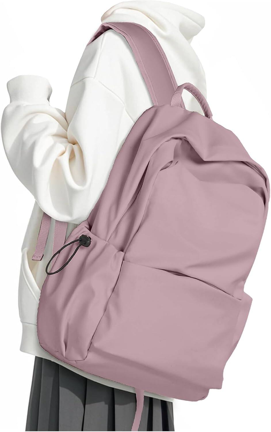 Live At Space - Backpack Women School Aesthetic Lightweight College Boys Girls Casual Daypack Laptop Backpacks - Purple-Medium