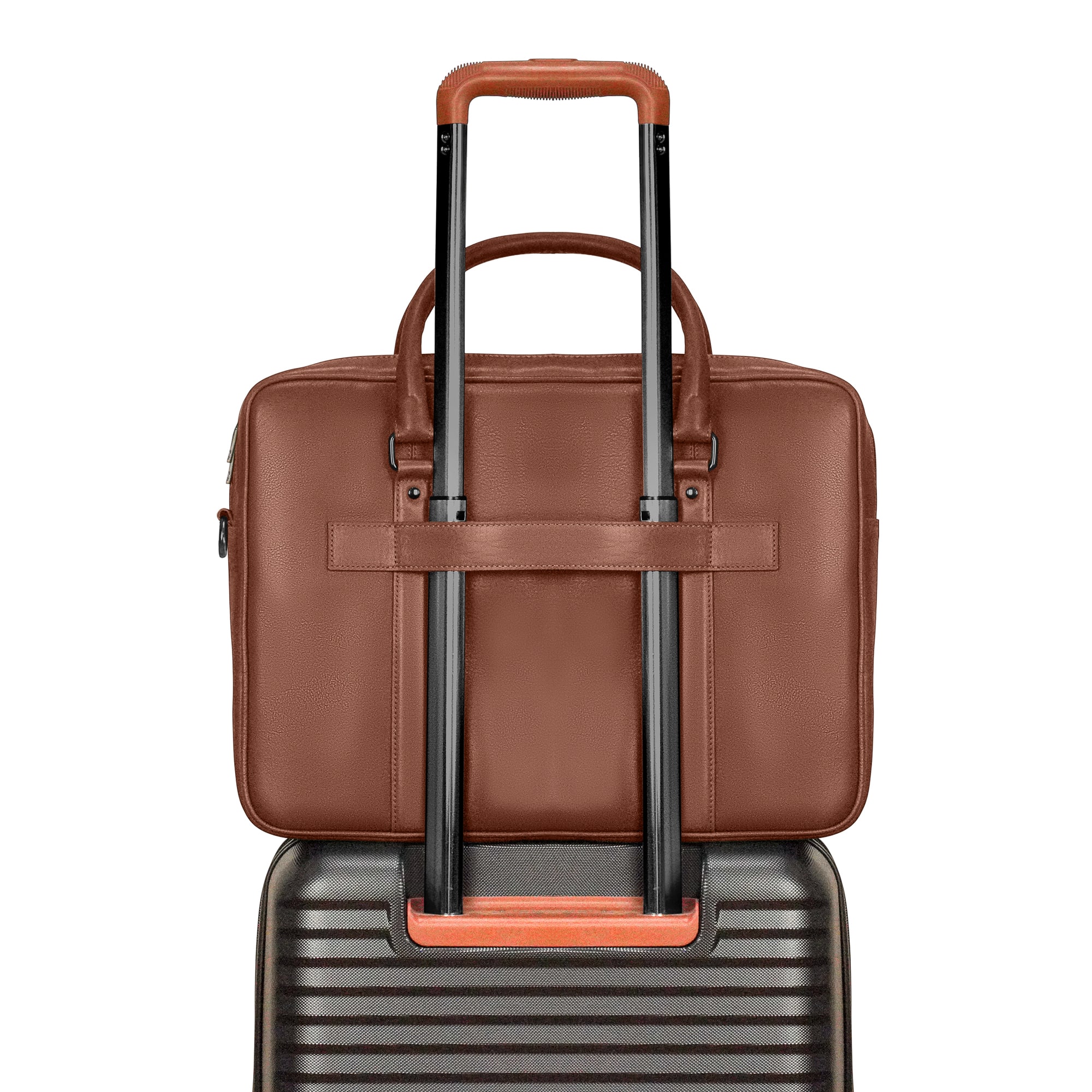 Champs Onyx Collection Leather Laptop Briefcase Brown OB-412-BROWN