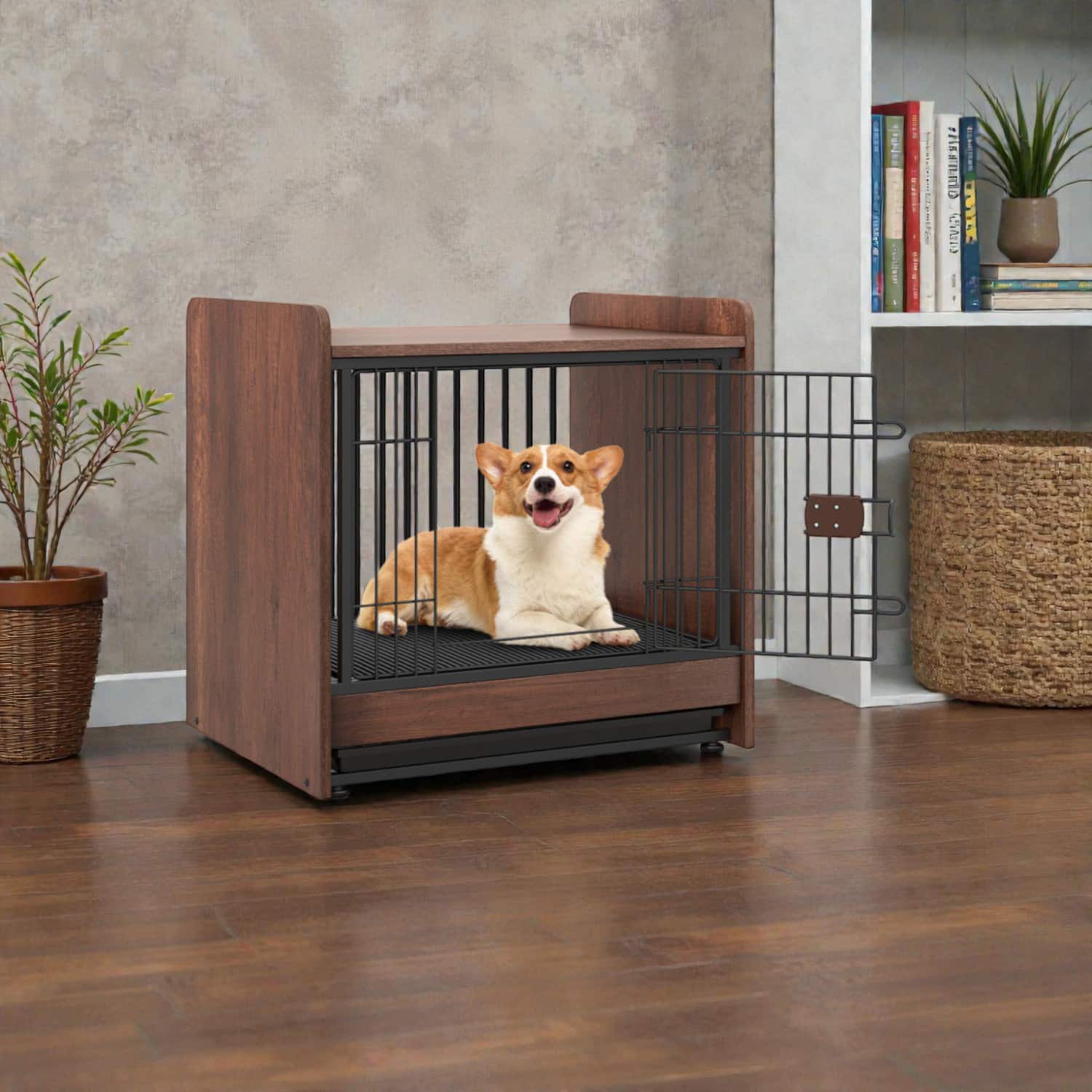 Hivvago - Pet Cage for Indoor Use with Easy-Clean Tray and Secure Door