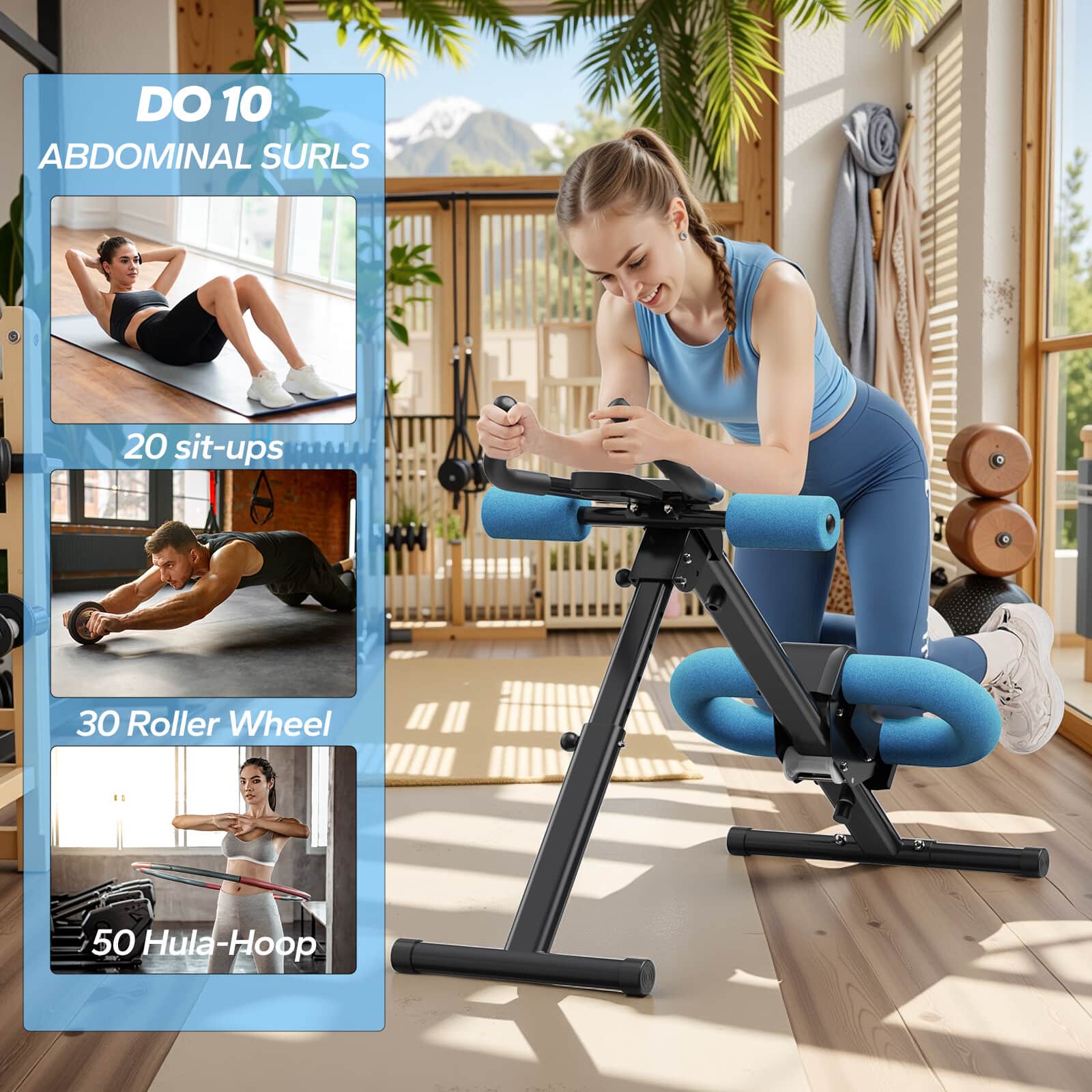 MERACH New Adjustable Ab Trainer Foldable Machine for Abs Workout