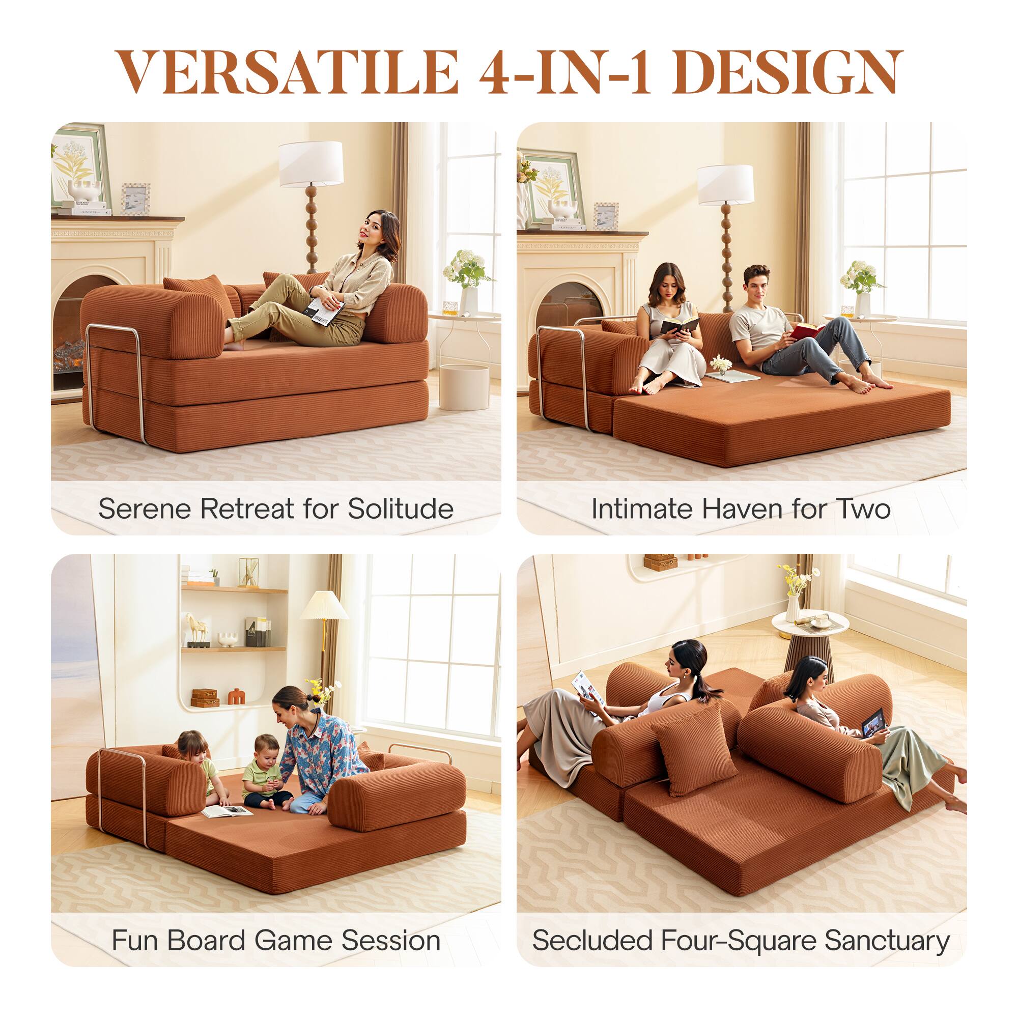 VERSATILE 4-IN-1 DESIGN

- Serene Retreat for Solitude
- Intimate Haven for Two
- Fun Board Game Session
- Secluded Four-Square Sanctuary
