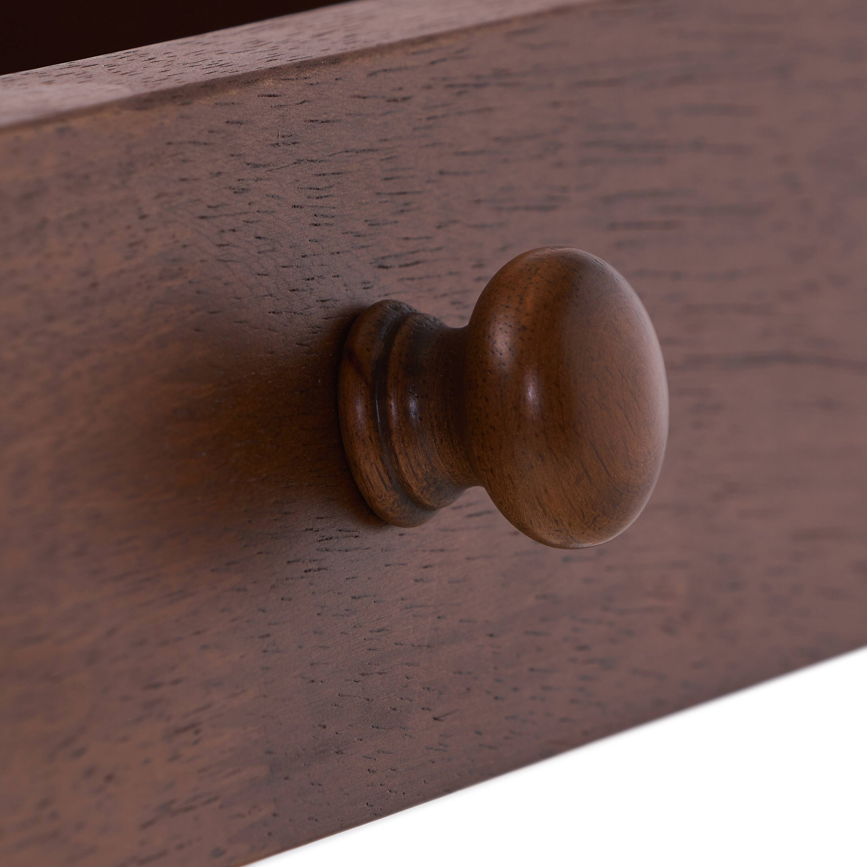 Alt View 2. Spaco - Spaco Solid Wood Computer Office Desk with Drawers, Small Space Home Office Desk for Bedroom - Walnut.