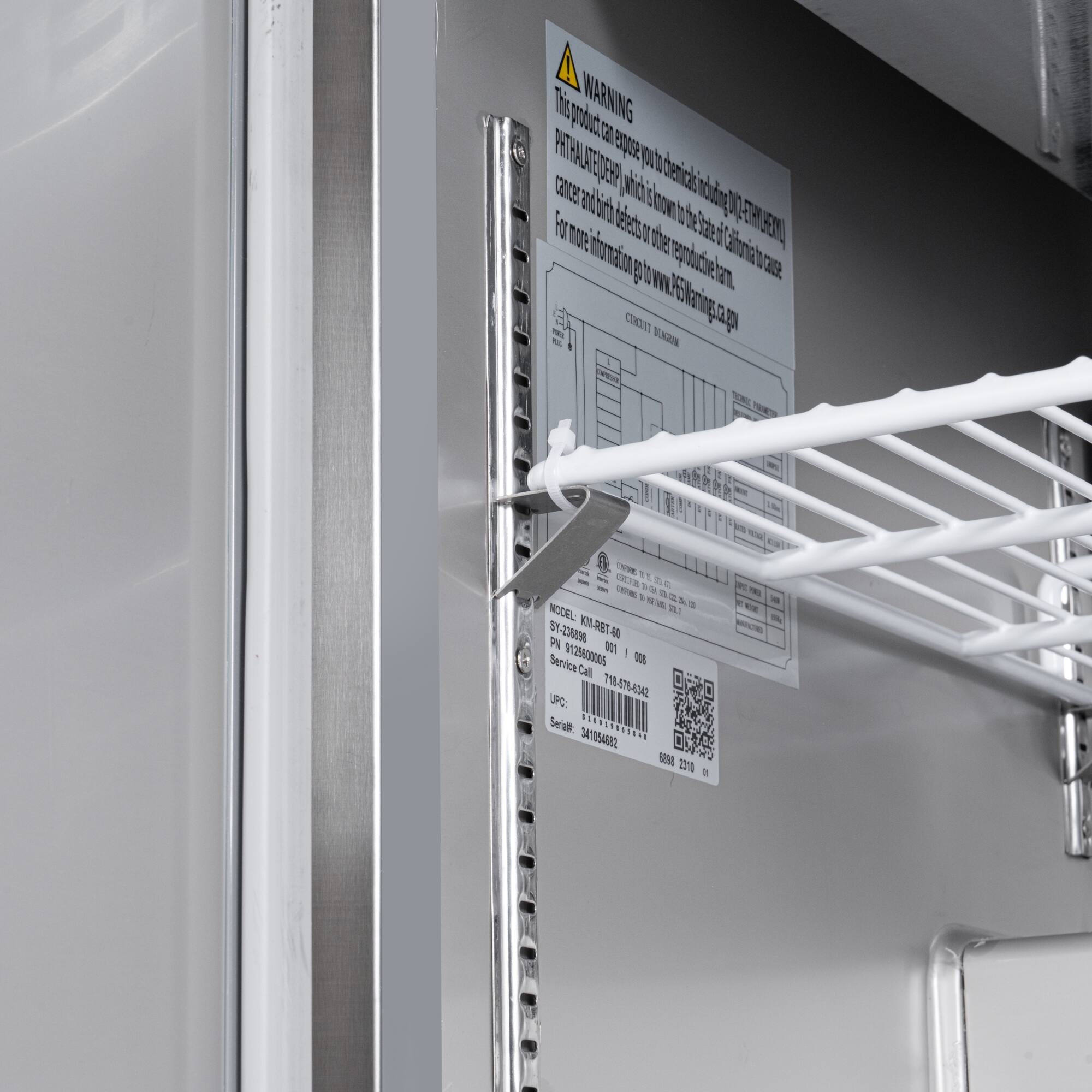 Warning: Do not use this container for food storage. This container is intended for use only as a freezer. The label on the door of the freezer indicates that it is not suitable for food storage.