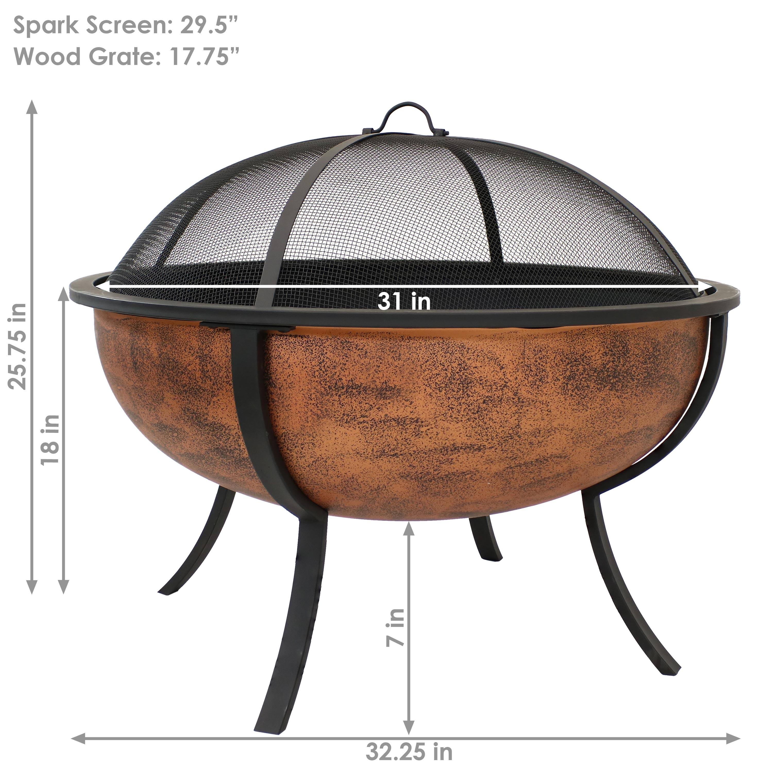 Spark Screen: 29.5"  
Wood Grate: 17.75"  

31 in  
25.75 in  
18 in  
7 in  
32.25 in