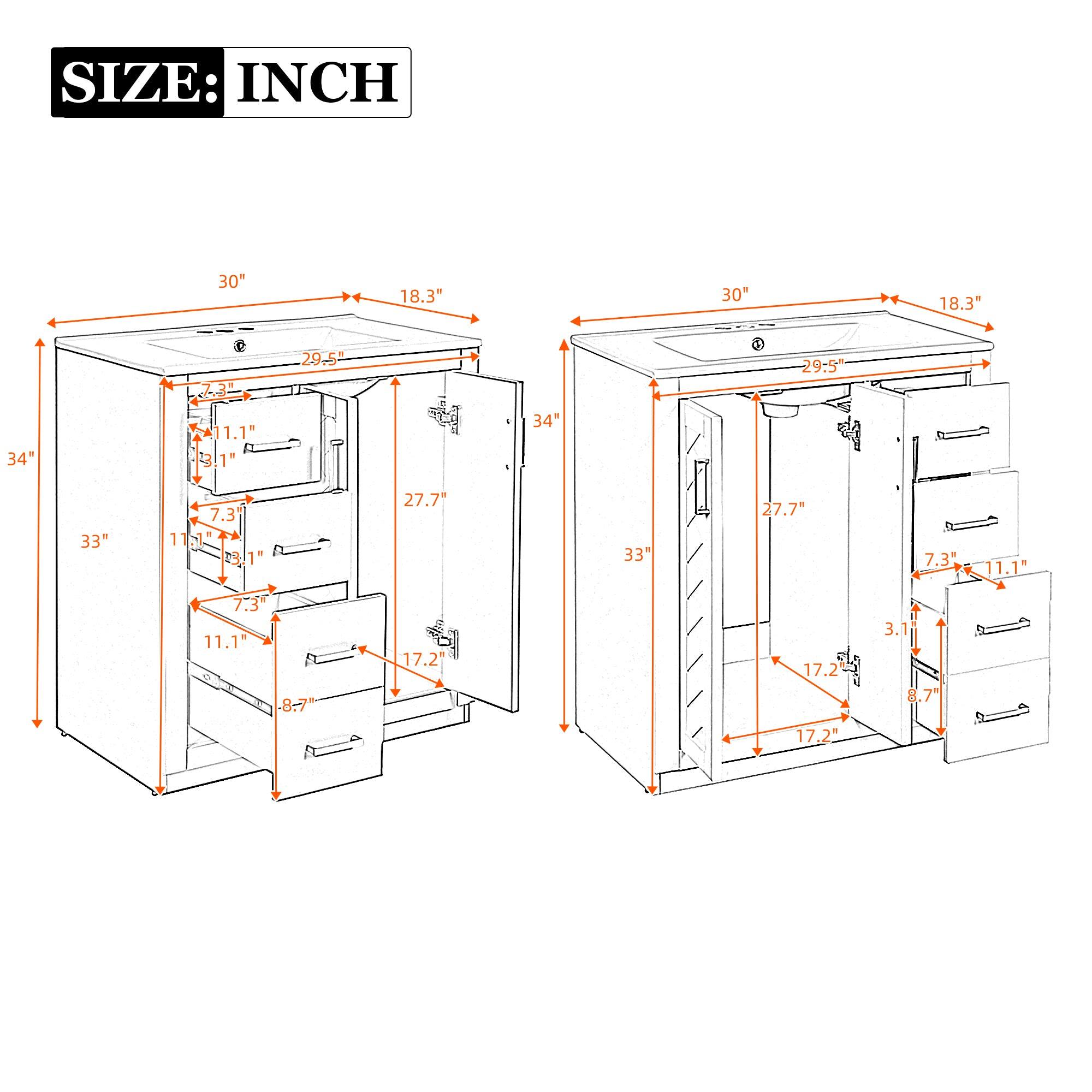 SIZE: INCH

- 30"
- 18.3"
- 30"
- 18.3"
- 34"
- 7.3"
- 11.1"
- 3.1"
- 29.5"
- 34"
- 29.5"
- 33"
- 7.3"
- 11.1"
- 11"
- 13"
- 3.1"
- 14"
- 27.7"
- 33"
- 27.7"
- 7.3"
- 11.1"
- 7.3"
- 11.1"
- 8.7"
- 17.2"
- 17.2"
- 17.2"
- 3.1"
- 9"
- 7"