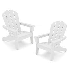 Gymax - 2PCS Kid's Adirondack Chair All-Weather HDPE Toddler Lawn Chair w/ Ergonomic Design - White