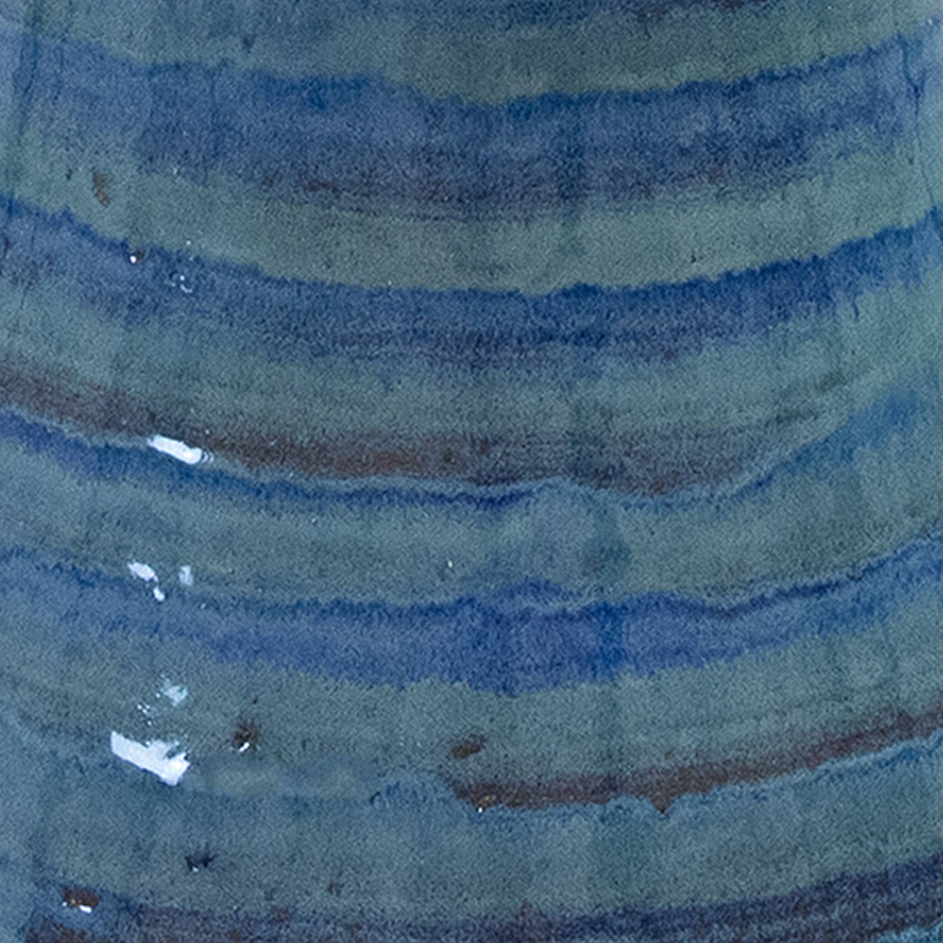 Alt View 8. Sunnydaze - Elegant Glazed Ceramic Bird Bath - 21 in - Cloud Swirl.