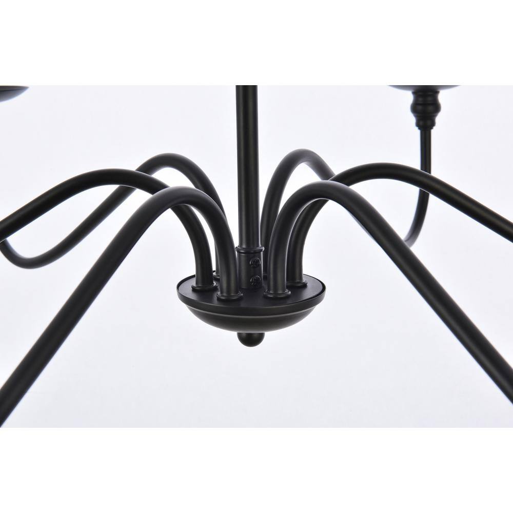 Alt View 6. Living District - Rohan 30 inch chandelier in matte black - Matte Black.