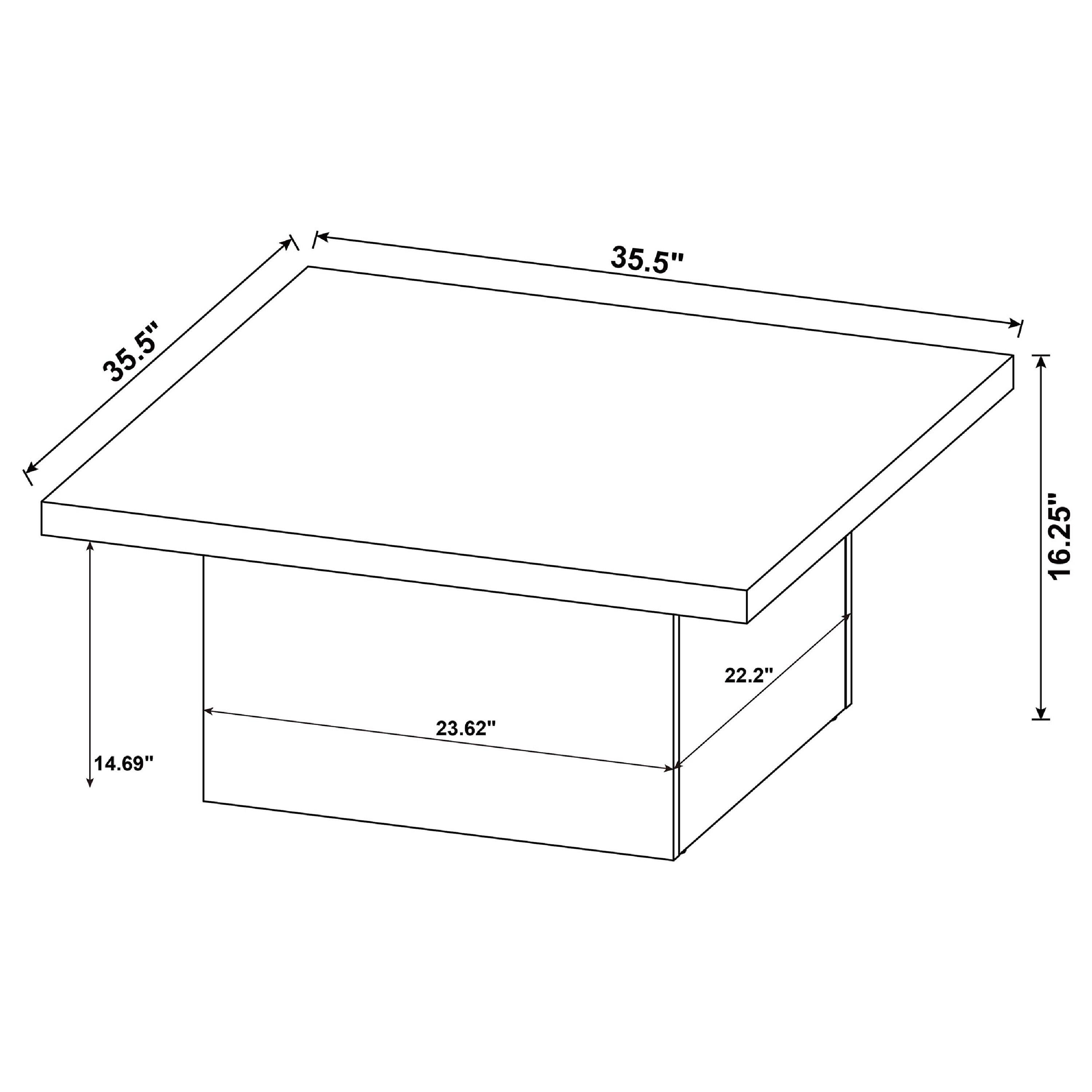 35.5" x 35.5" x 16.25" x 22.2" x 23.62" x 14.69"
