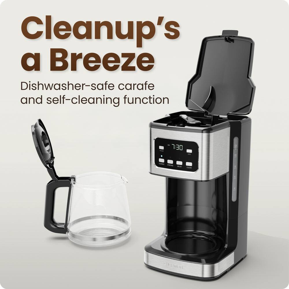 Cleanup's a Breeze  
Dishwasher-safe carafe and self-cleaning function  
7:30