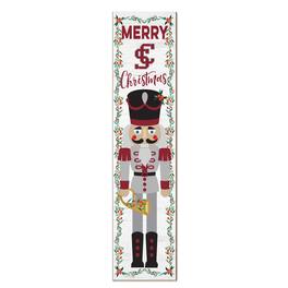 Jardine - Santa Clara Broncos 11" x 46" Nutcracker Holiday Leaner Sign - White