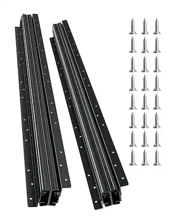 Front. VEVOR - Undermount Drawer Slides, 32 inch, Full Extension Ball Bearing Under Stair Cabinet Rails, 260 LB Load Capacity - Black.
