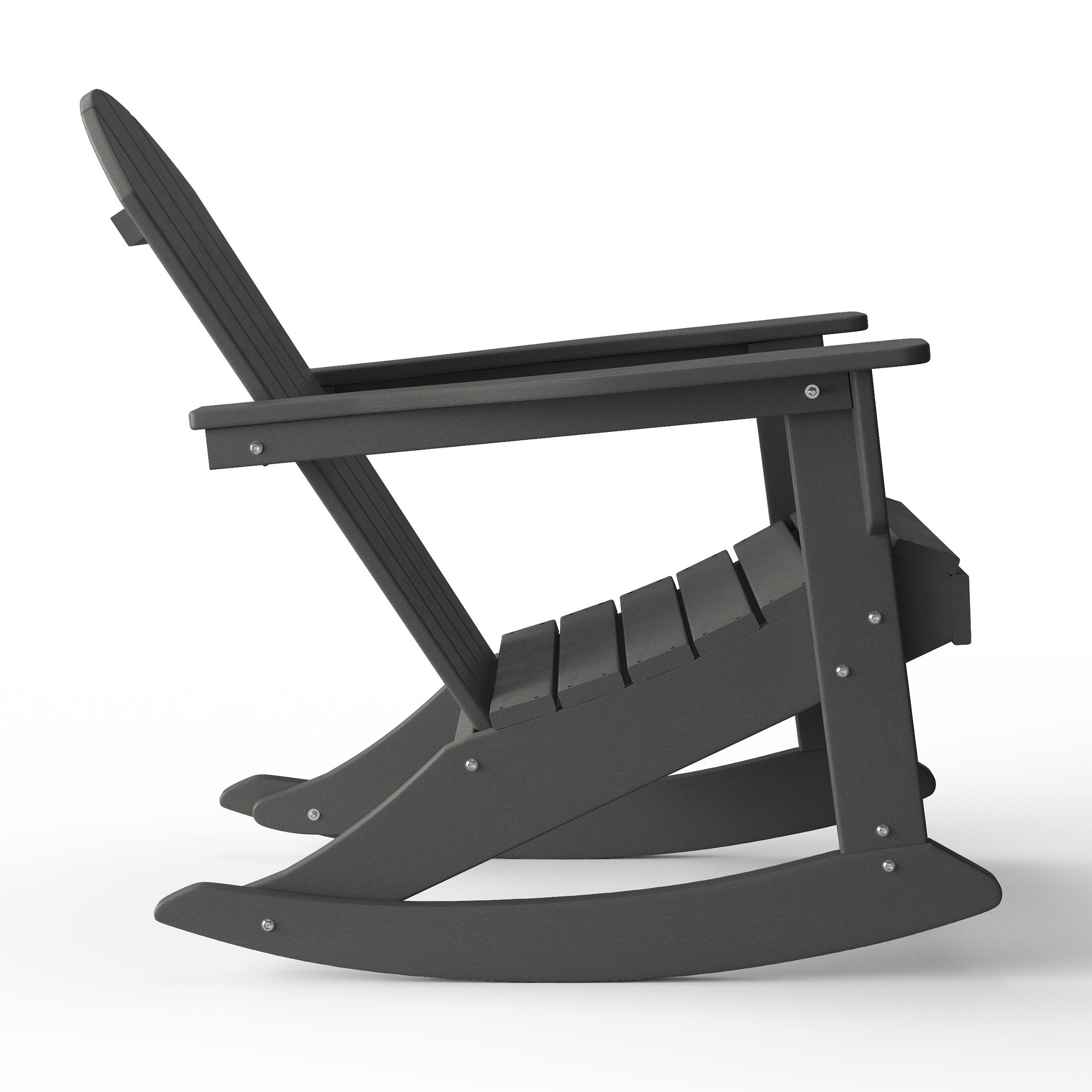 Back. WestinTrends - WestinTrends Malibu Outdoor / Patio Poly Adirondack rocking chair - Gray.