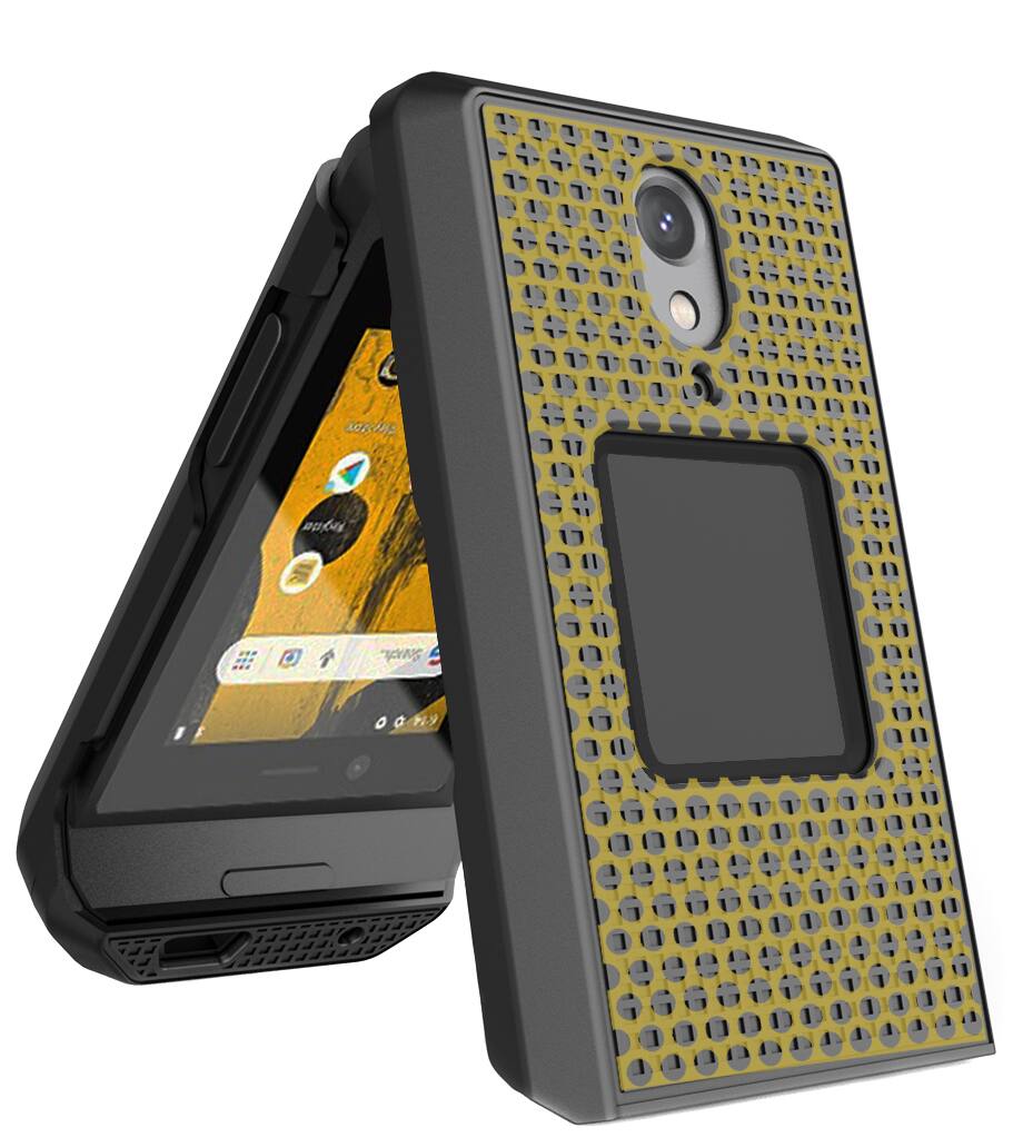 Alt View 9. Nakedcellphone - Case and Belt Clip Holster for CAT S22 Flip Phone Communicator - Gold.