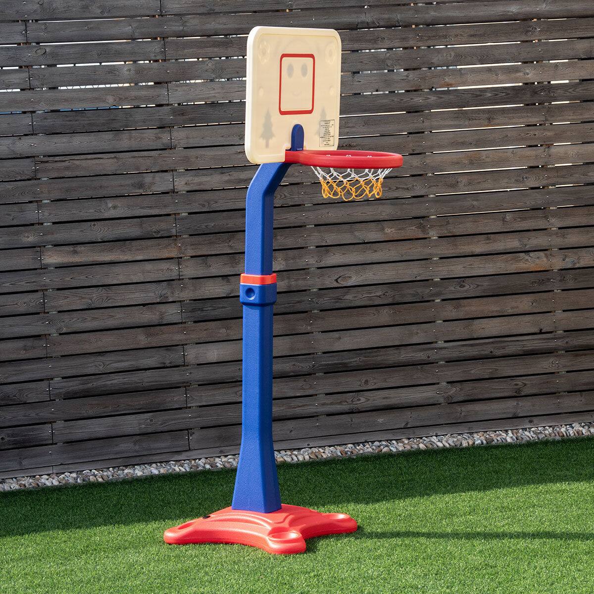 Alt View 3. Costway - Costway Kids Children Basketball Hoop Stand Adjustable Height 63"-85" Indoor Outdoor Sports - Blue,Red,White.