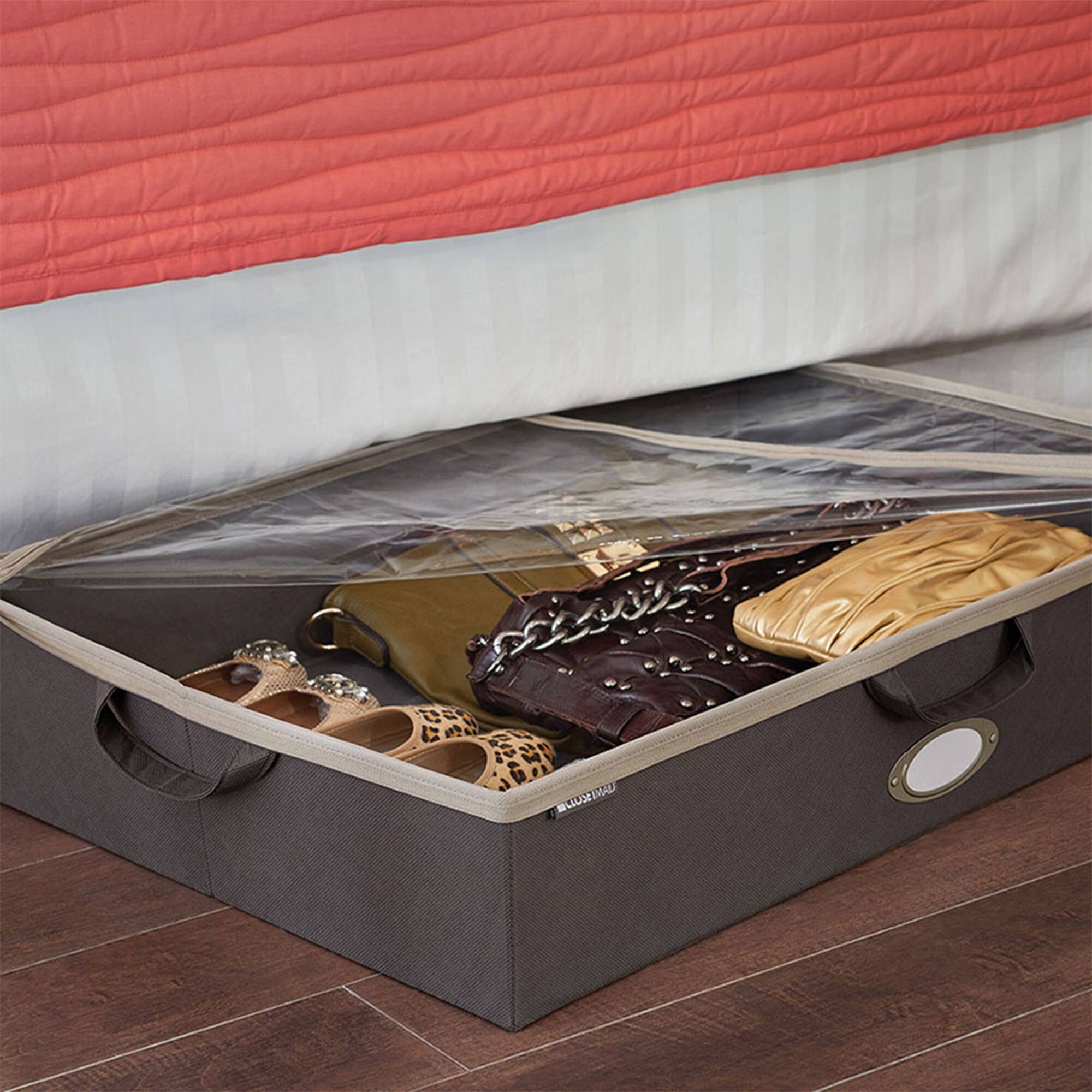 Alt View 5. ClosetMaid - ClosetMaid Fabric Organizer Multiple Item Storage Zip Bag, Charcoal (2 Pack) - Grey.