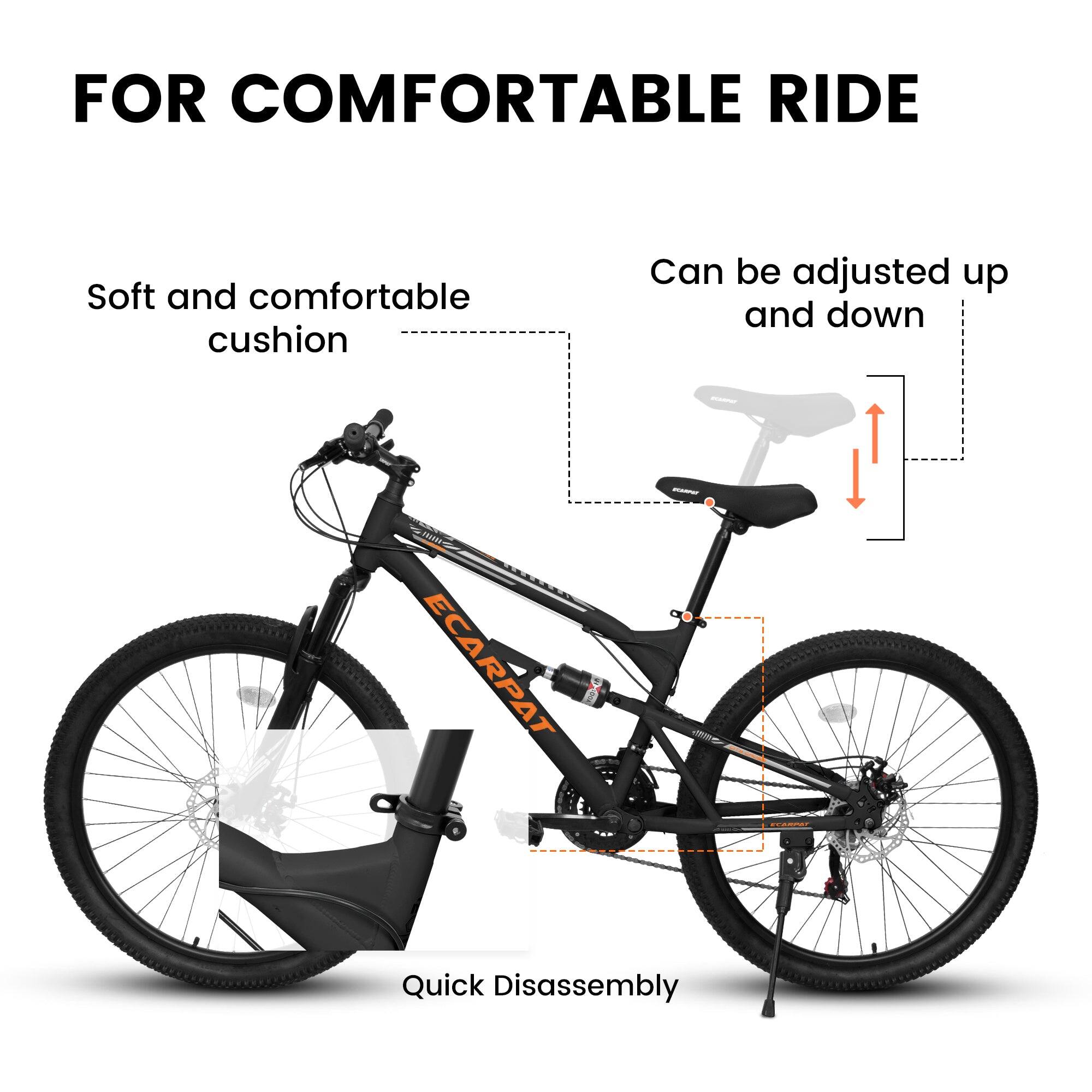 FOR COMFORTABLE RIDE

- Soft and comfortable cushion
- Can be adjusted up and down
- Quick Disassembly