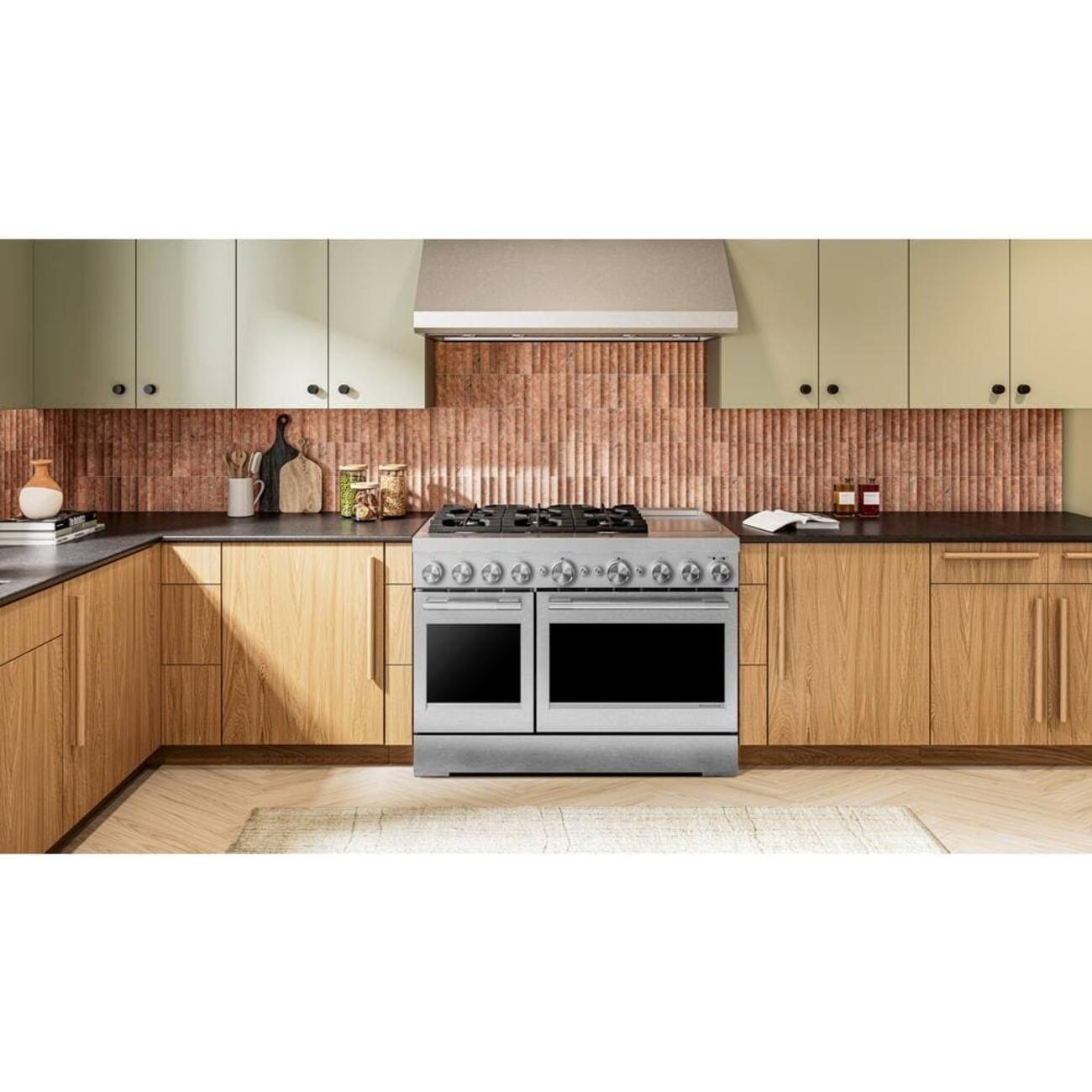 Alt View 2. KitchenAid - 48 inch Wide 6 burner 6.3 cu. ft. Freestanding Dual Fuel Range with Griddle and 6 Burners - Stainless Steel.