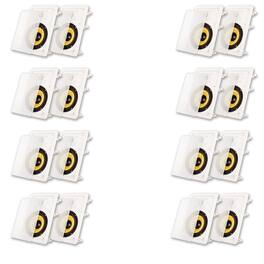 Acoustic Audio by Goldwood - HD-650 in Wall 6.5" Speakers Home Theater Surround Sound 8 Pair Pack - Paintable White
