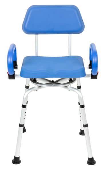 iLIVING - ILG-638 Swivel Pivot Shower Chair with Padded Seat, Back & Arms, Adjustable Height, for Tub & Shower, FDA Approved - Blue