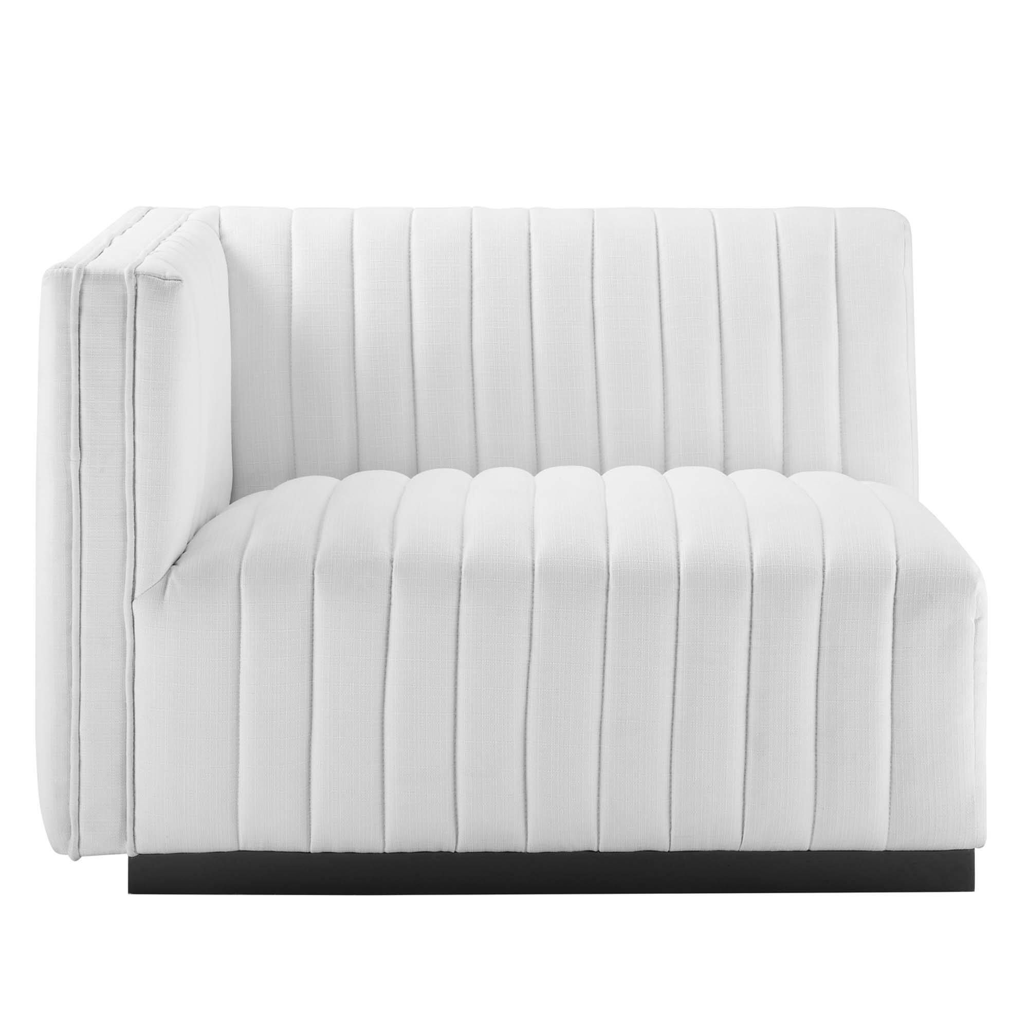 Alt View 4. Modway - Conjure Channel Tufted Upholstered Fabric Loveseat by Modway - Black White.