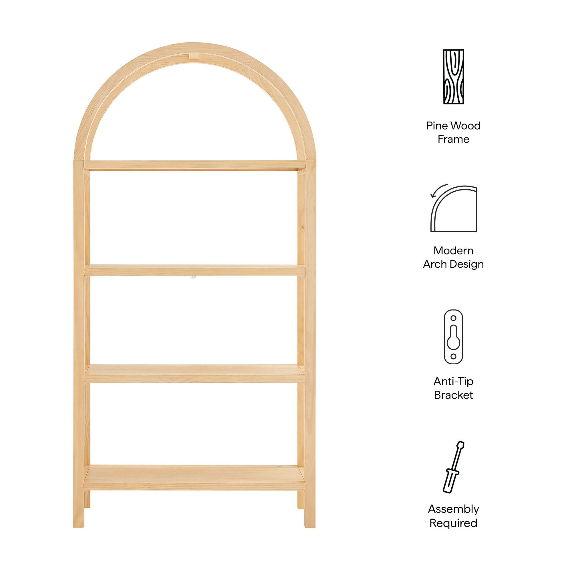 Pine Wood Frame  
Modern Arch Design  
Anti-Tip Bracket  
Assembly Required