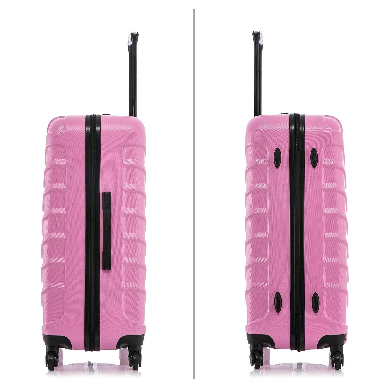 Alt View 2. InUSA - Endurance Lightweight Hardside Spinner 3 Piece Luggage Set  20"/24"/28" - Pink.