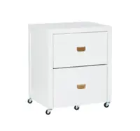 Linon Home Décor - Penrose Rolling File Cabinet With Adjustable Rails - White Paint / Gold Hardware - Front_Zoom