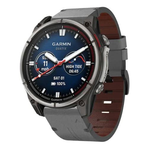 StrapsCo - Vintage Italian Leather Strap QuickFit 26 Watch Band For Garmin Quatix 8 – 51mm - Stone